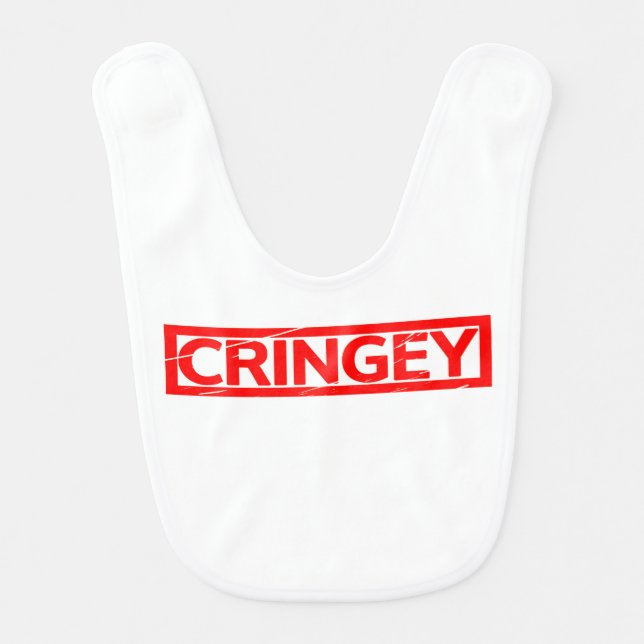 Cringey Stamp Baby Bib (Front)