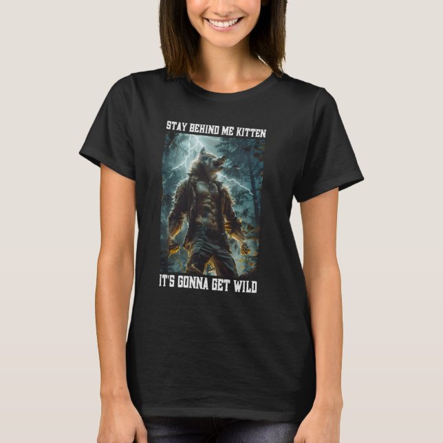 Cringy Werewolf Kitten Wolf Meme Cringe Alpha T-Shirt (Front)