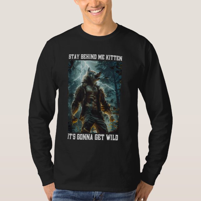 Cringy Werewolf Kitten Wolf Meme Cringe Alpha T-Shirt (Front)
