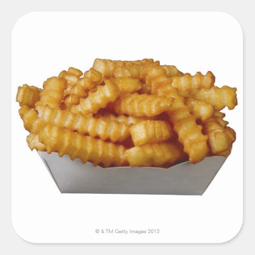 Crinkle_cut french fries square sticker