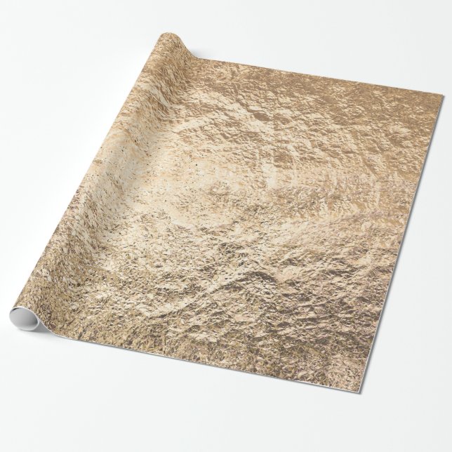 Crinkled Gold Texture Wrapping Paper (Unrolled)