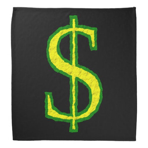 Crinkled Green and Yellow Dollar Sign ($) Bandana Crinkled Green and Yellow Dollar Sign Bandana