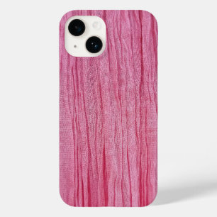Crinkled Pink Crepe Fabric Case-Mate iPhone 14 Case