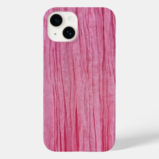 Crinkled Pink Crepe Fabric Case-Mate iPhone Case (Back)