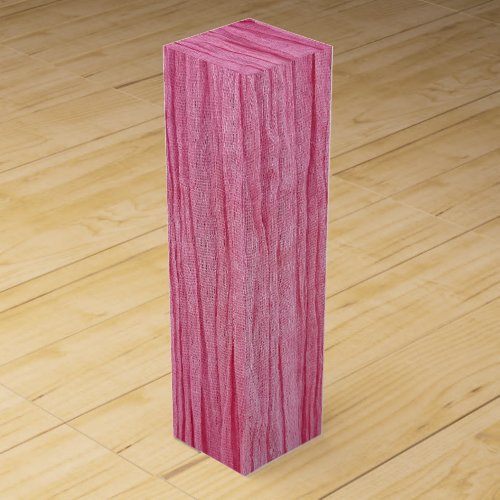 Crinkled Pink Crepe Fabric Wine Box