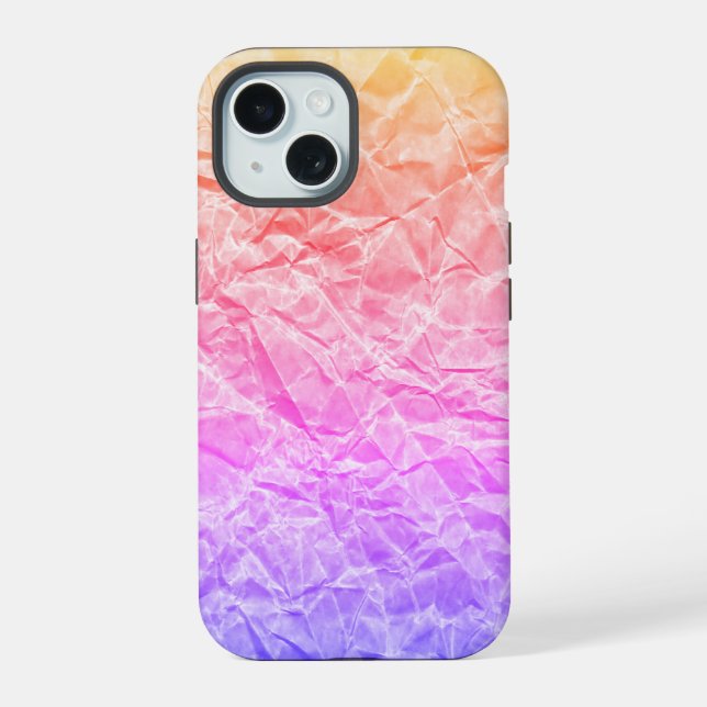 Crinkled Rainbow Paper Iphone Case (Back)