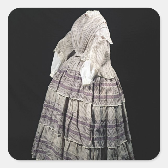 Crinoline dress, 1850-60 square sticker (Front)