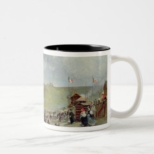 Crinolines on the Beach Fecamp 1871 Two_Tone Coffee Mug