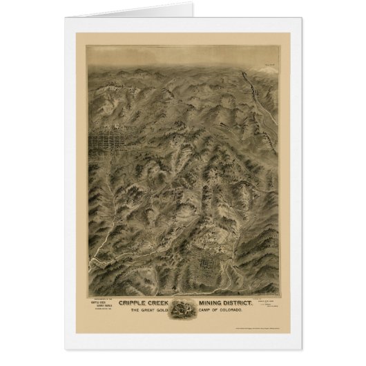Cripple Creek, CO Panoramic Map - 1895 Cards (Front)
