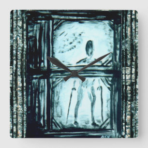 Crippled Man II Square Wall Clock
