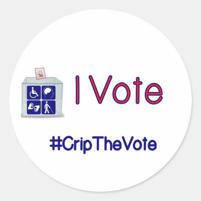 #CripTheVote I VOTE stickers (round) large (Front)