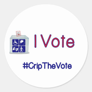 #CripTheVote I VOTE stickers (round) large