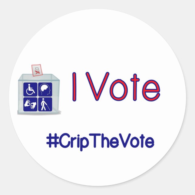 #CripTheVote I VOTE stickers (round) small (Front)