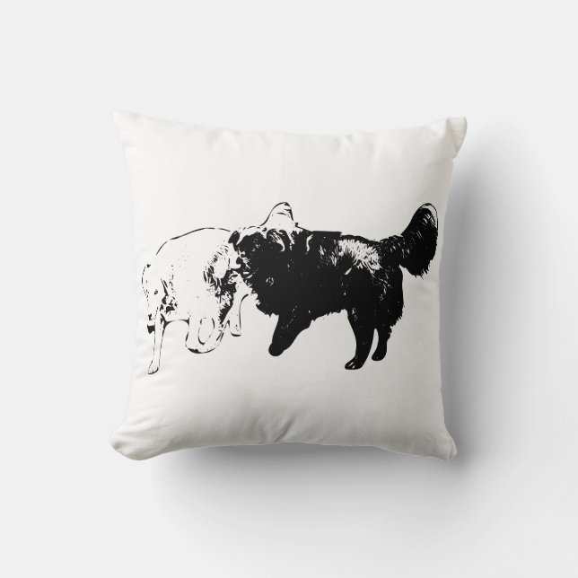 Crisp Air, Quick Paws Throw Pillow (Front)
