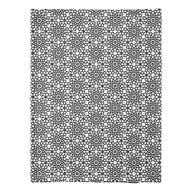 Crisp Black and White Snowflake pattern  Duvet Cover (Back)