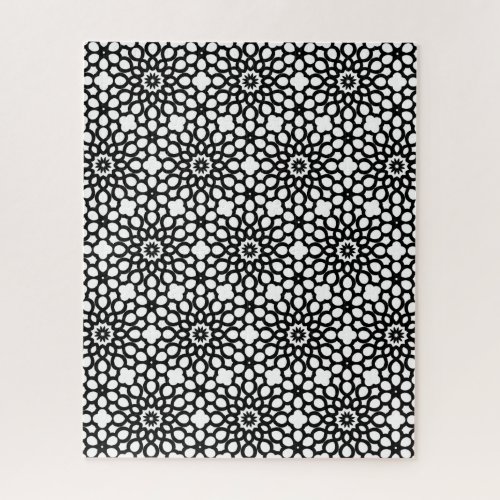 Crisp Black and White Snowflake pattern  Jigsaw Puzzle