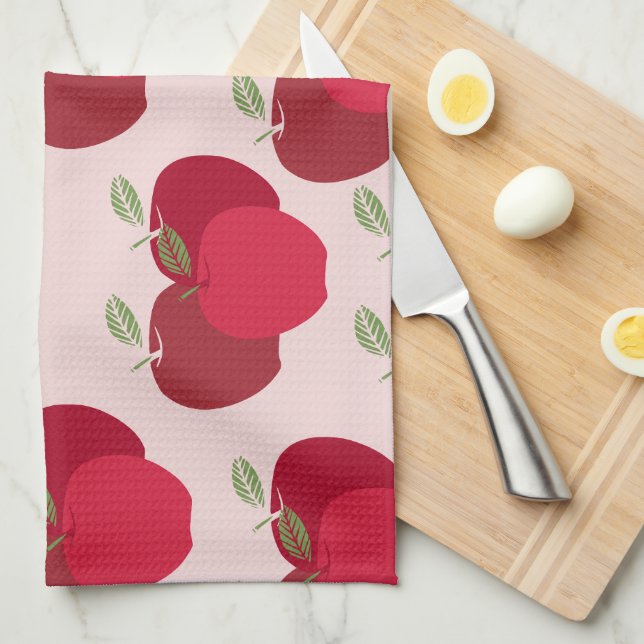 Crisp & Clean: Red Apple Mark Kitchen Towel (Quarter Fold)