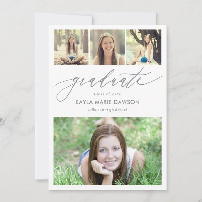 Crisp Collage Editable Color Graduation Invitation (Front)