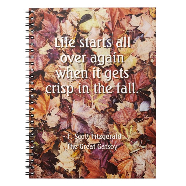 "Crisp Fall" Fitzgerald, Gatsby, Spiral Notebook (Front)