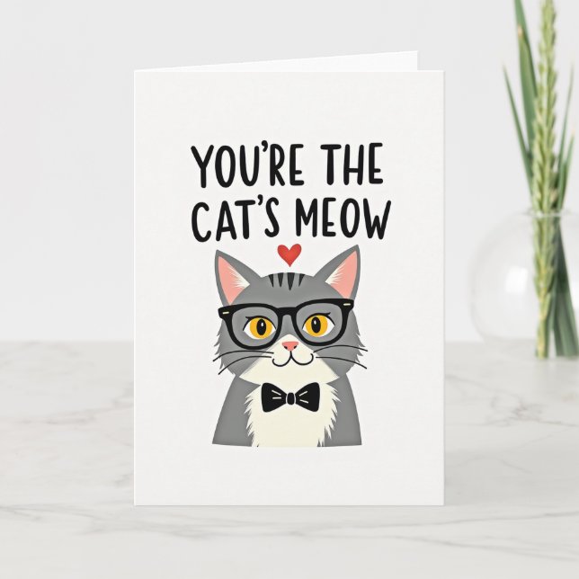 Crisp Feline Meow Admiration Card (Front)