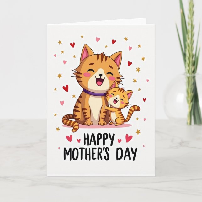Crisp Feline Mothers Day Card (Front)