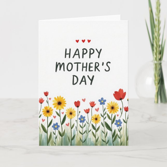Crisp Floral Mothers Day Card (Front)