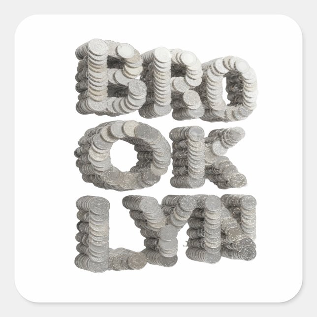 Crisp Gray BROOKLYN Sticker Design (Front)
