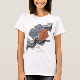 Crisp Gray KITE FESTIVAL 3D Text Art T-Shirt