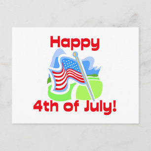 Crisp Happy 4th of July Colors Postcard