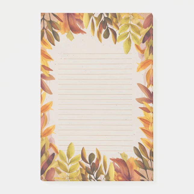 Crisp Leaves & Cozy Lines Post-it Notes (Front)