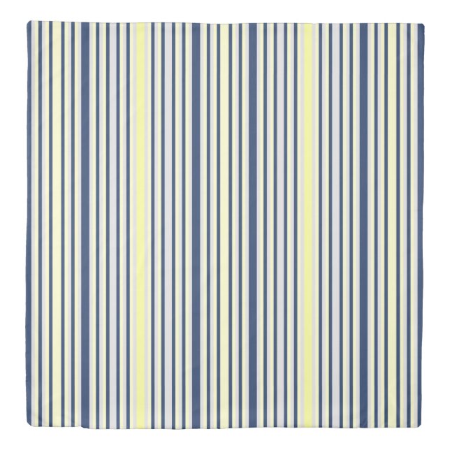 Crisp Navy Stripe Duvet Cover (Front)