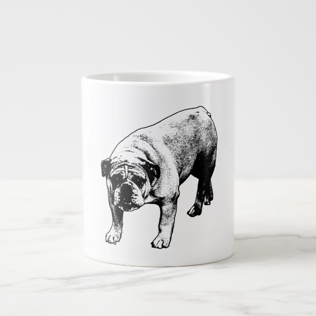 Crisp Noel Bulldog Giant Coffee Mug (Front)