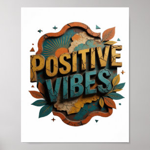 Crisp Orange POSITIVE VIBES Custom Tee Poster