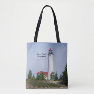 Crisp Point Lighthouse all around tote bag