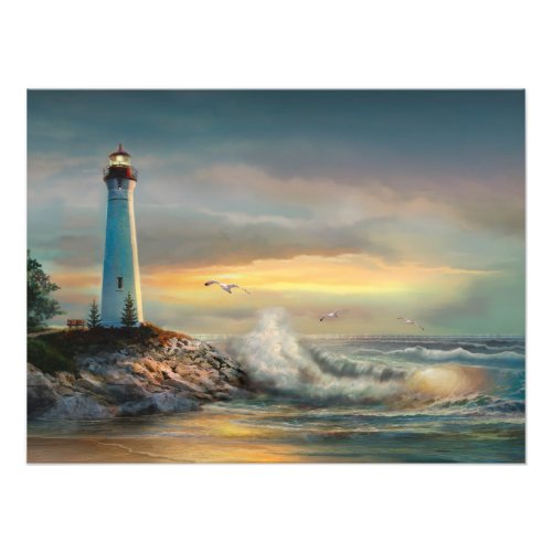 Crisp point lighthouse art print