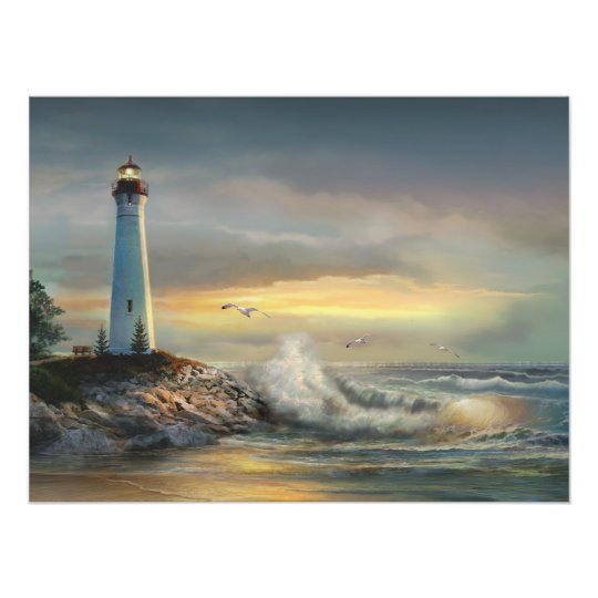 Crisp point lighthouse art print | Zazzle.com