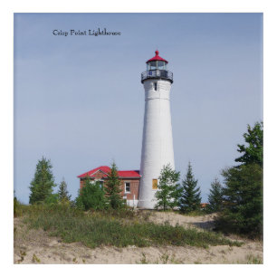 Crisp Point Lighthouse & building acrylic print