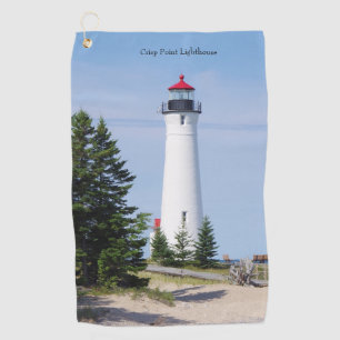 Crisp Point Lighthouse golf towel