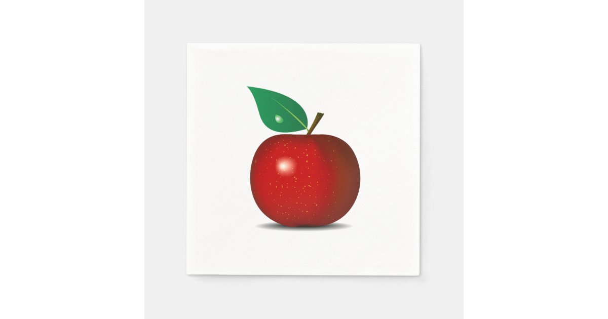 Crisp Red Apple Paper Napkins