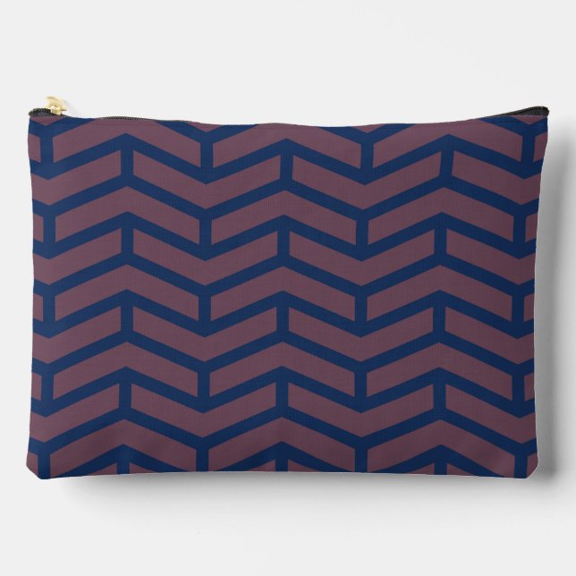 Crisp Sharp Opposing Arrows Chevron Pink Blue Accessory Pouch (Front)