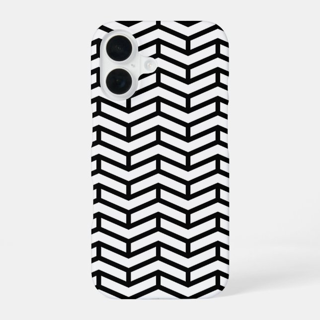 Crisp Sharp Opposing Arrows Chevron White Black Iphone Case (Back)