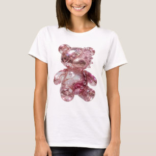 Crisp Silver DIAMOND TEDDY BEAR 3D Text Art T-Shirt