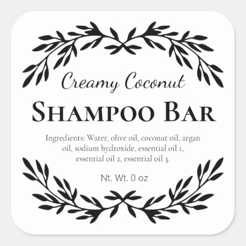 Crisp White Homemade Shampoo Bar Labels
