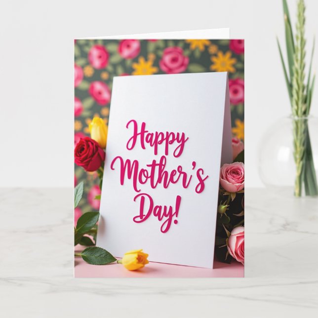 Crisp White Mothers Day Card (Front)