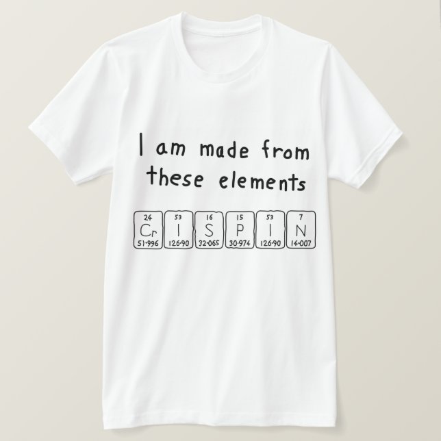 Crispin periodic table name shirt (Design Front)