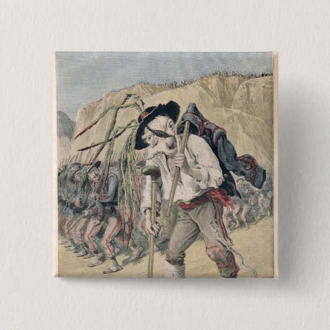 Crispi's Defeat caricature Button (Front)