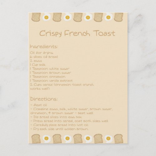 Crispy French Toast Postcard