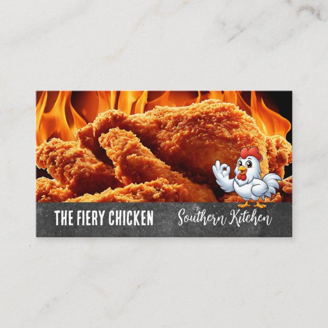Crispy Fried Chicken Fire Business Card (Front)
