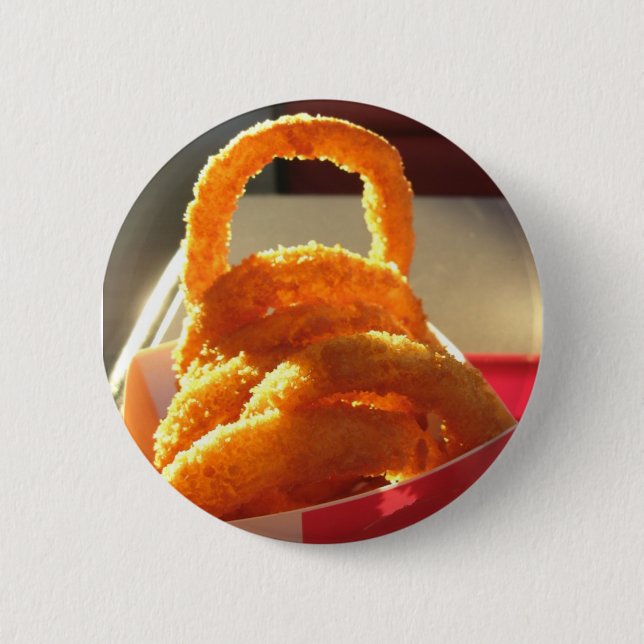 Crispy Onion Rings Pinback Button (Front)
