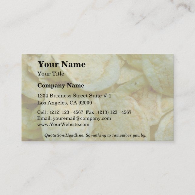 Crispy potato chips business card (Front)